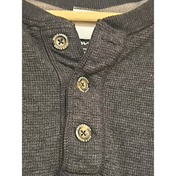 Eddie Bauer Thermal Henley Shirt Mens 2XL Gray Waffle Knit Top Long Sleeve Comfy - Picture 4 of 9
